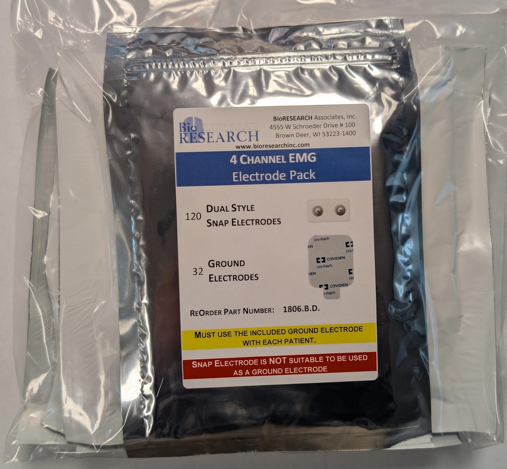 ELECTRODE PACK DUAL STYLE 120 COUNT 4 CH EMG Bioresearch